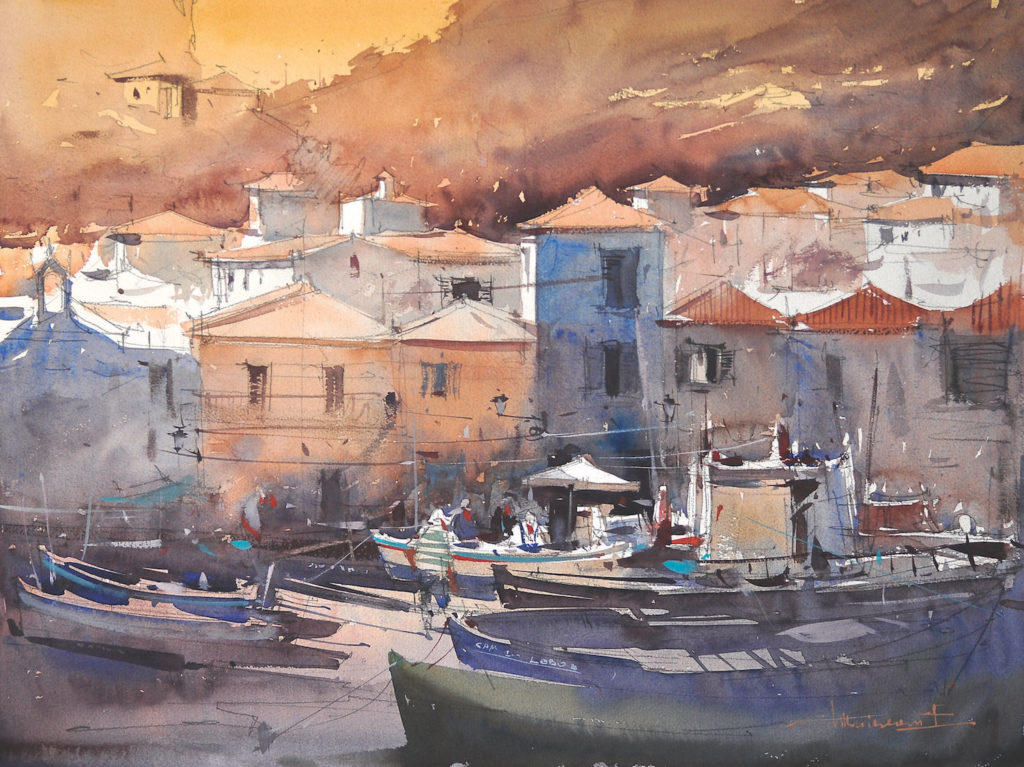 7. Camara de Lobos, Madeira, Portugal by Eugen Chisnicean | 25 watermedia paintings by 25 top artists
