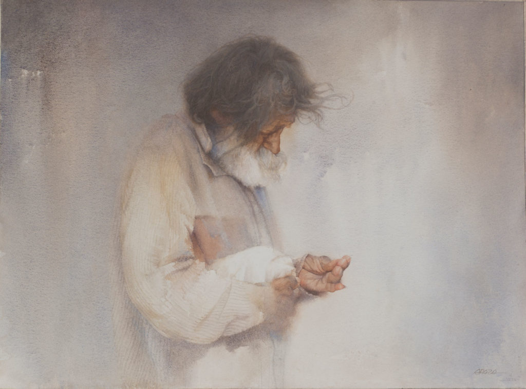 6. Tenuousness by José Apaza | 25 watermedia paintings by 25 top artists